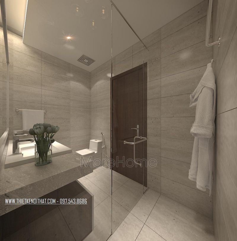 Thiết kế nội thất phòng tắm chung cư Ngoại Giao Đoàn Bắc Từ Liêm